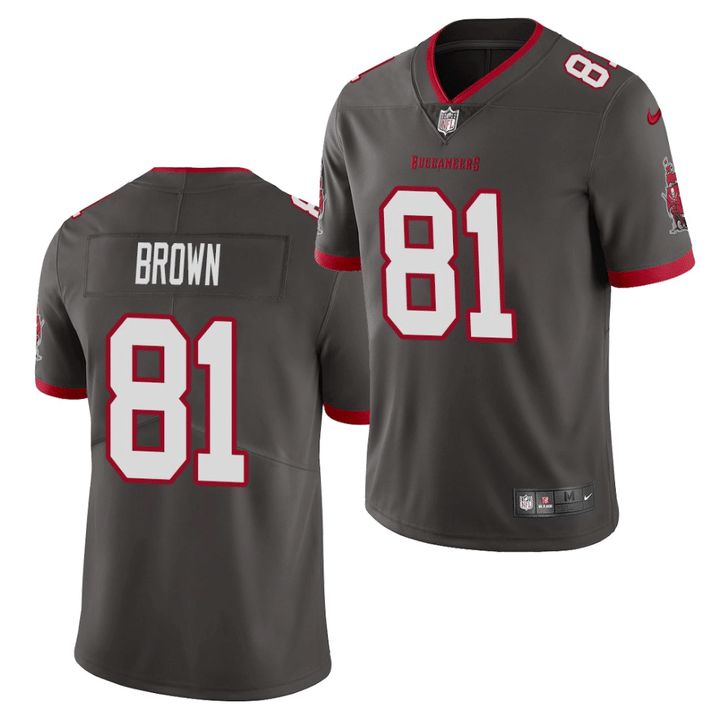 Men Tampa Bay Buccaneers #81 Antonio Brown Nike Grey Vapor Limited NFL Jersey